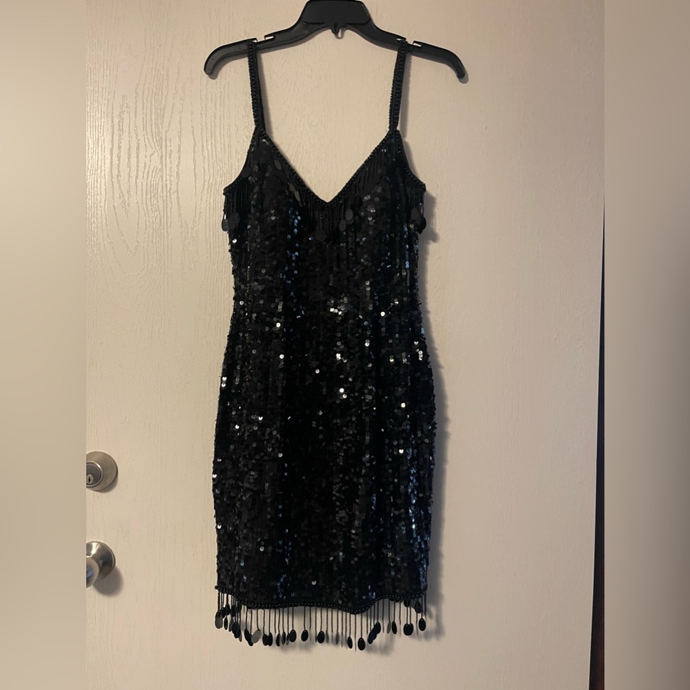 Alyce Paris Sequin Black BodyCon Size 10 Dress